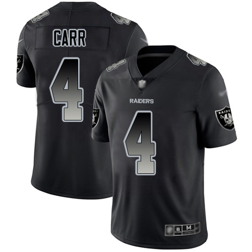 Men Oakland Raiders Limited Black Derek Carr Jersey NFL Football #4 Smoke Fashion Jersey->nfl t-shirts->Sports Accessory
